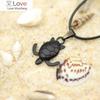 Ocean Animals Pendant Necklace Simple Black Color Adjust Leather Rope Chain Choker Bohemia Jewelry Men Accessories Femme Bijoux