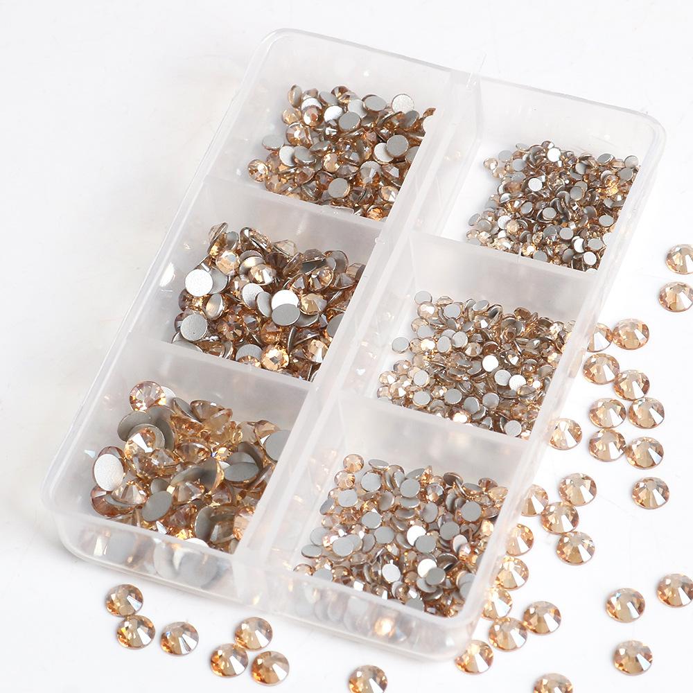 Украшения для ногтей 6 сеток стеклянные кристаллы стразы белого цвета смешанные супер вспышка плоское дно бриллиант цветной дизайн ногтей бриллиант