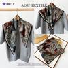 Double-Sided Two-Color Herringbone Silk Scarf Female High-End Oil Painting Leaf Printing Scarf Small Square Scarf Customization