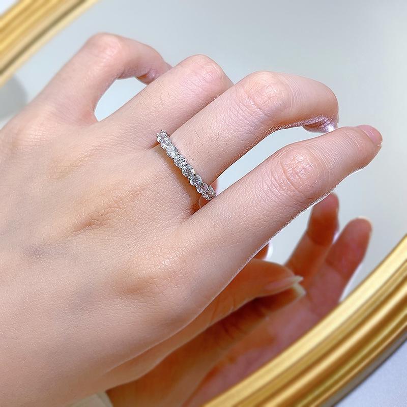 Роскошное женское кольцо S925 Серебряное кольцо с бриллиантом для женщин в Европе и Америке Кольцо с полным бриллиантом 3 мм