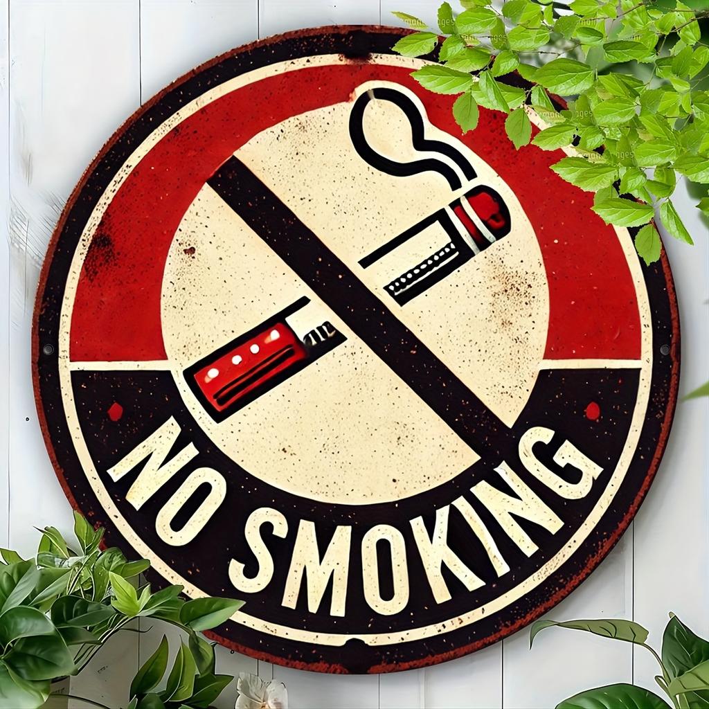 Vintage No Smoking Sign Rustic Aluminum Metal Wall Decor for Bar