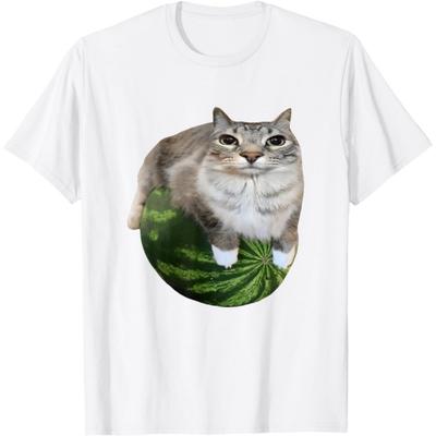HQDSAD Арбузный Кот Глупый Кот Мем Футболка(1)