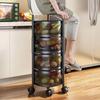 TEMU Round Multi-Layer Rotating Kitchen Rack - Floor-Standing Fruit and Snack Storage Basket