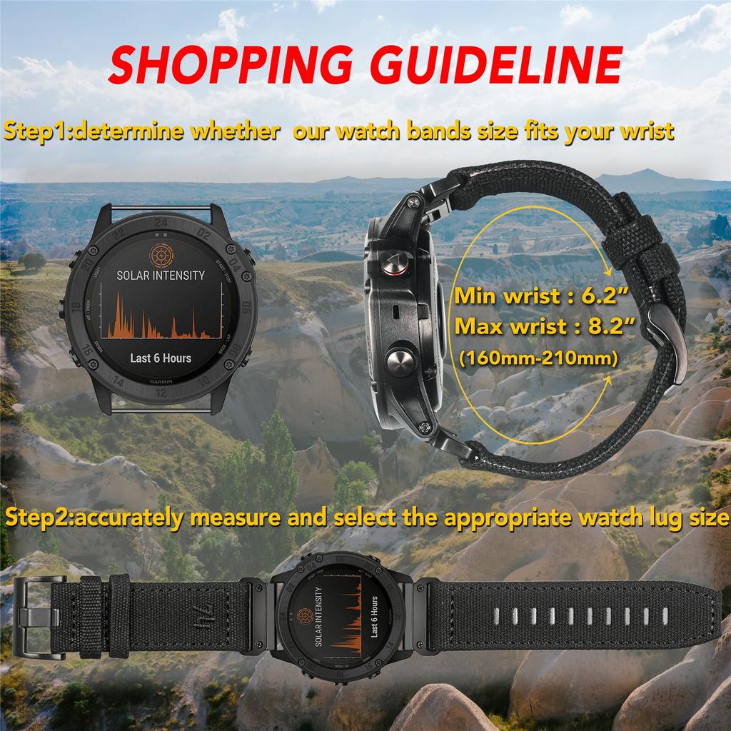 JAMEKER Quickfit Garmin Watch Bands Water Resistant Nylon Sports Strap Woven For Fenix 7 6 5 Pro Instinct Tactix 20mm 22mm 26mm