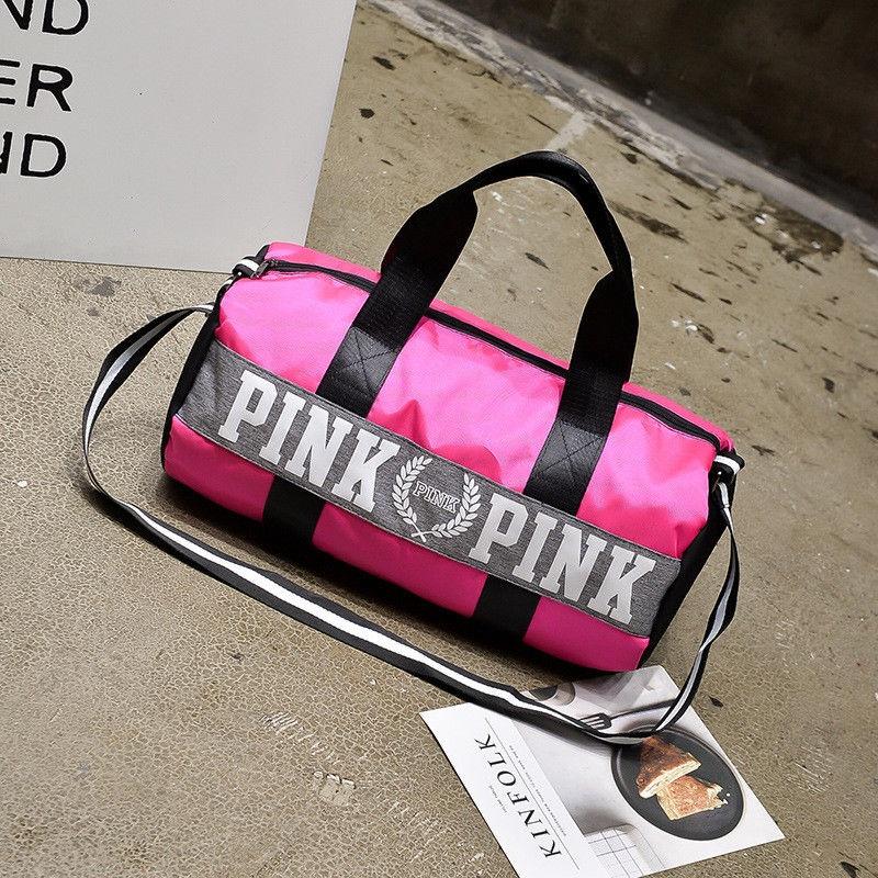 Розовая холщовая сумка-даффл Victoria's Pink для йоги с вневременным дизайном для школы и спортзала