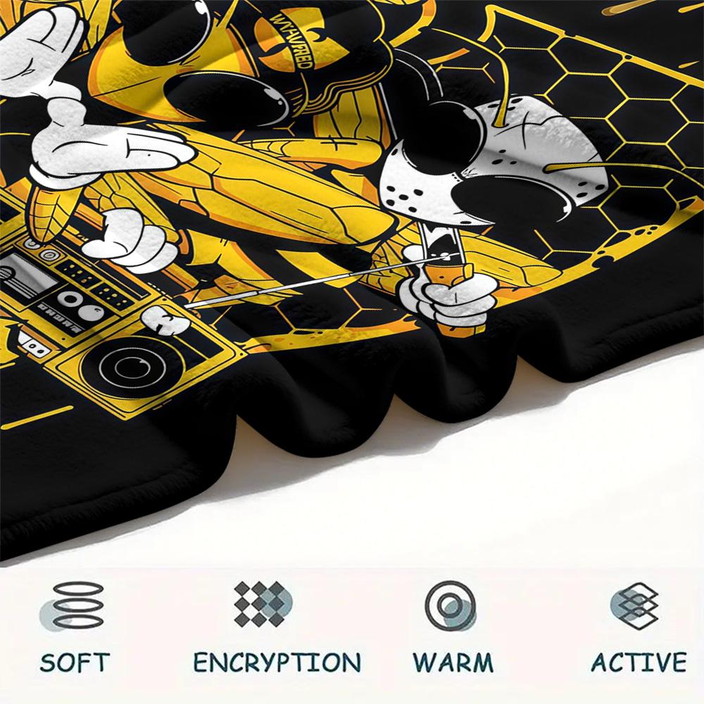 1PC Custom Name Wu-Tang Clan Patterned Flannel Blanket Suitable For All Seasons for Home Decor Warmth and Comfort Gifts Holiday Present -HE230