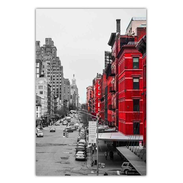 Скандинавский городской пейзаж, мода, холст, картина, всемирно известный город, вид улицы, постер, офис, гостиная, украшение дома, фреска, без рамки