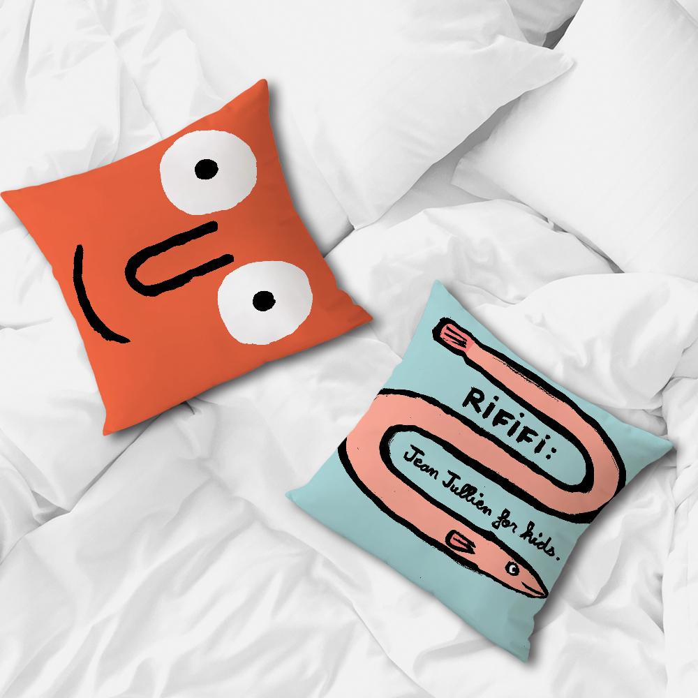 Art cartoon cushion cover Sofa Decorative Home Headboard Bedroom Backrest Cushion Square Cushion J-Jean J-Jullien Nap Time