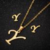English Letter Necklace & Earring Set: Fashionable Jewelry for Women