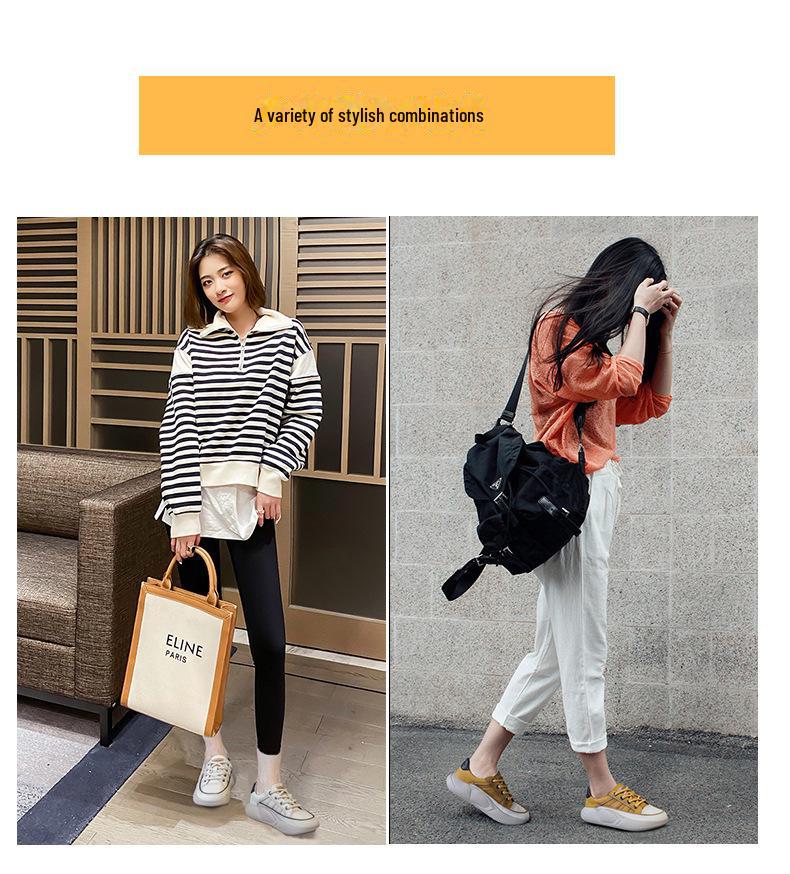 Летние новые ретро-кеды из кожи с мягкой подошвой 2025 года с увеличением высоты на 4 см