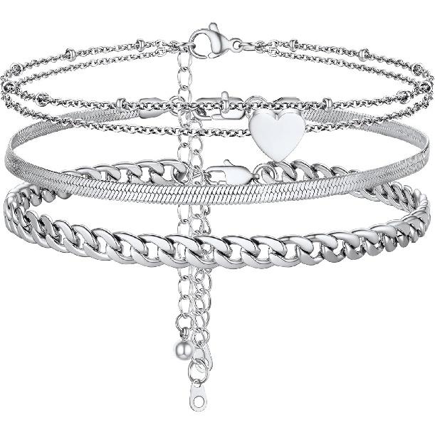 PROSTEEL Модный браслет на щиколотку для женщин, дизайн в виде наручников/с индивидуальным текстом, браслет на щиколотку из нержавеющей стали 316L, серебристый/Золотой/Черный тон, Низкий
