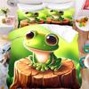 Frog Cute Beddings for Kids Boys Girls Teenage Single Duvet Cover, 3D Cartoon  Frog Quilt Cover and Pillowcase 50×75cm 2 Pcs