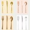 10pcs Electroplated Gold Plastic Knife Fork Spoon Birthday Party Disposable Knife Fork Spoon Tableware