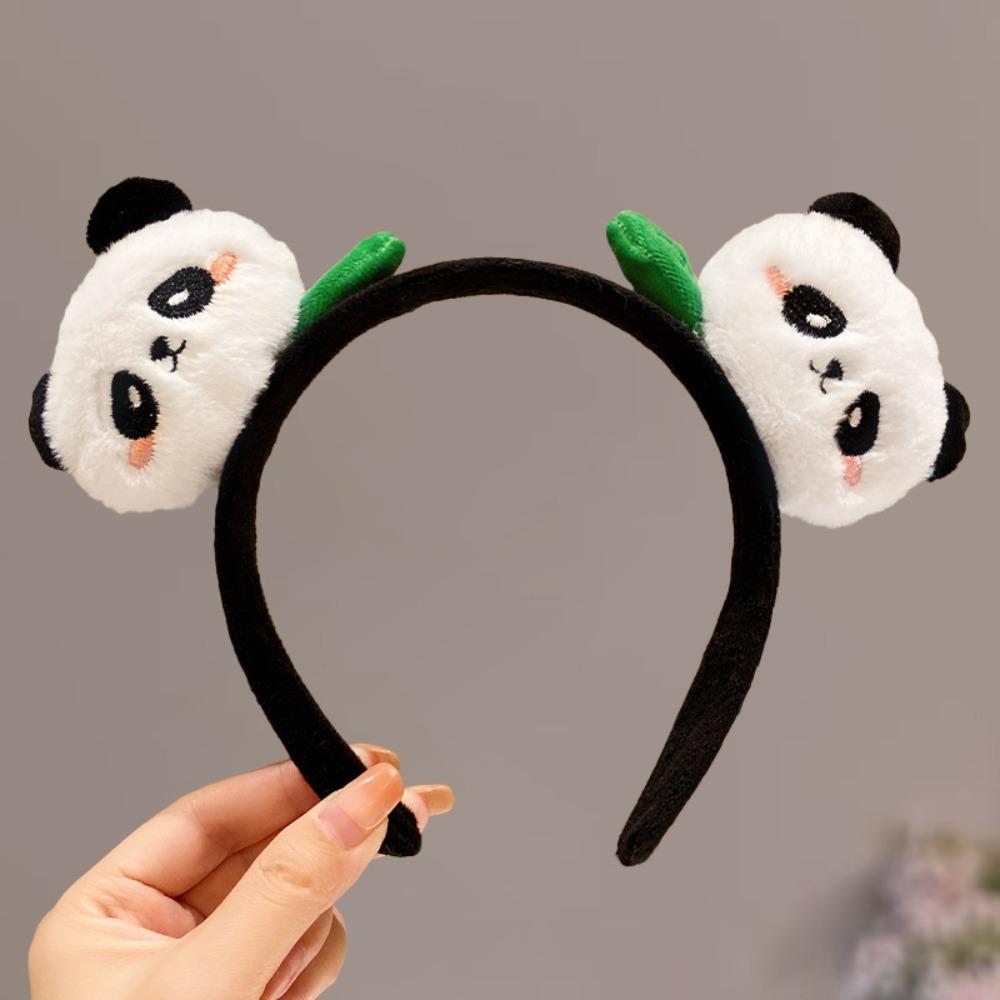 Повязка на голову в китайском стиле с пандой, заколка для волос из зоопарка, плюшевая кукла, обруч для волос, милая мультяшная резинка для волос, для улицы