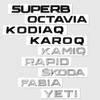 HIAQ2 ABS Car Emblem Letter Trunk Tail Sticker Decal Decor Accessories For Skoda Fabia Kamiq Karoq Kodiaq Octavia Rapid Superb YETI