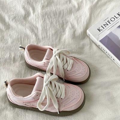 Модные осенние новые спортивные туфли женские модные с круглым носком сетчатые дышащие на шнуровке спереди мягкая подошва нескользящие одинарные туфли