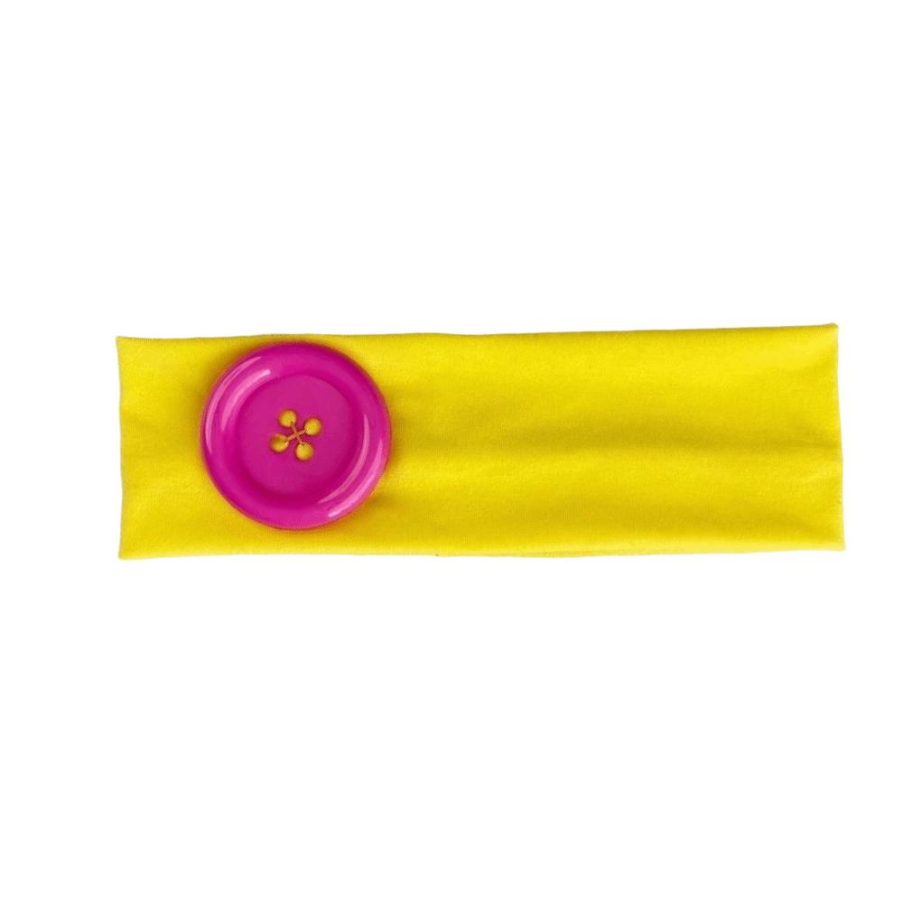 Dopamine Color Elastic Head Wrap Large Button Yoga Hairband Fashionable Polka Dot Headband Daily