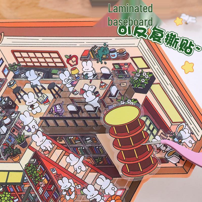 3D Наклейки для ландшафтного дизайна кабины: Большая корейская миниатюрная сцена для DIY, милый декор для хранения.