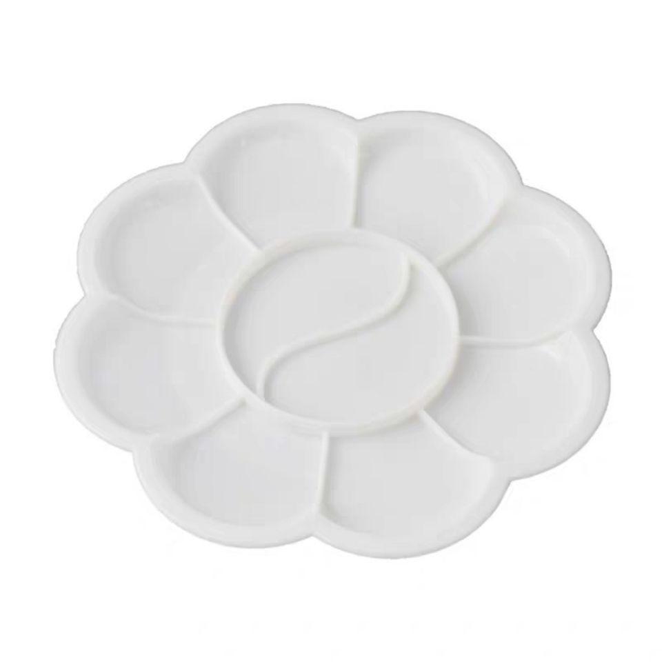 Компактная 8-сантиметровая пластиковая палитра для красок в форме цветка для гуаши и акрила