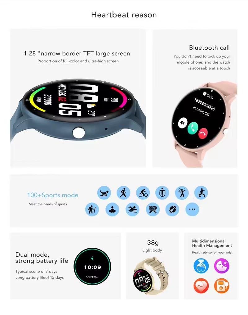 Смарт-часы ZL02C Pro Fashion Lady Bluetooth Call Answer Dial 1,28 дюйма AI Voice Sports Fitness ZL02CPro Men Women Smartwatch