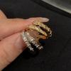 Full Diamond Opening Snake Ring, Women's Ins Trendy Fashion Personality Niche Design Sense Light Luxury Cold Wind Snake Bone Ring