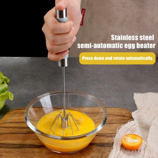 1/3 шт. полуавтоматический венчик для взбивания яиц, блендер из нержавеющей стали, ручной нажимной роторный венчик для выпечки, приготовления пищи, вращение на 360 градусов, инструмент для миксера