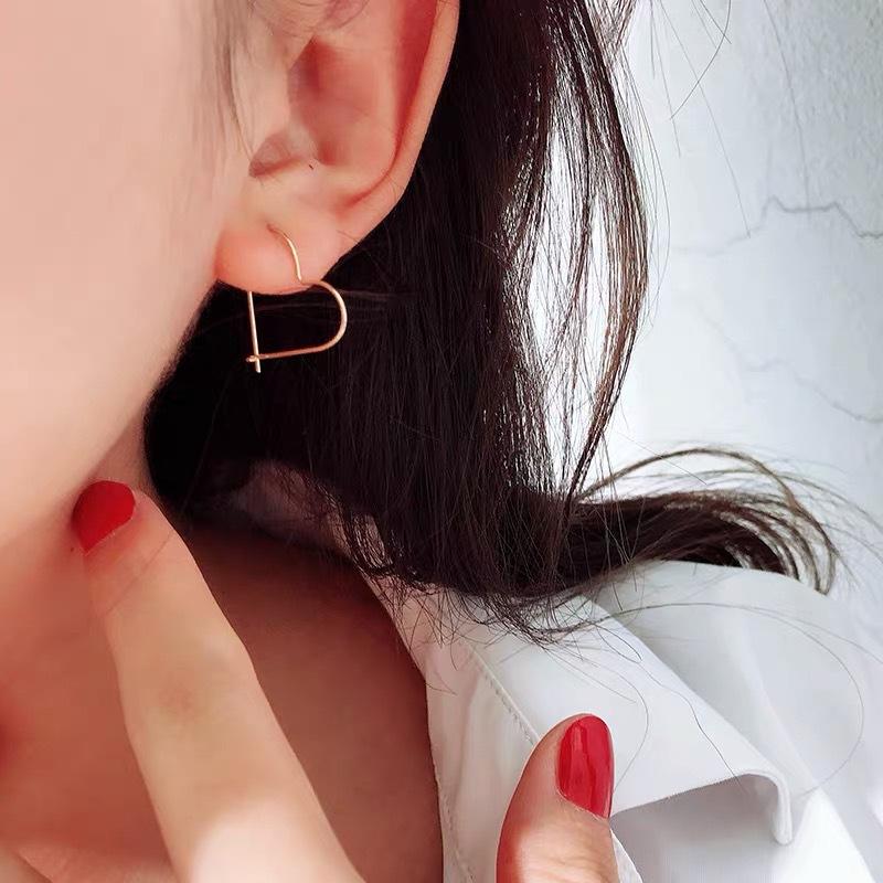 Серьги в форме сердца из стерлингового серебра S925, индивидуальность, ажурный продвинутый темперамент и преувеличенно простые серьги