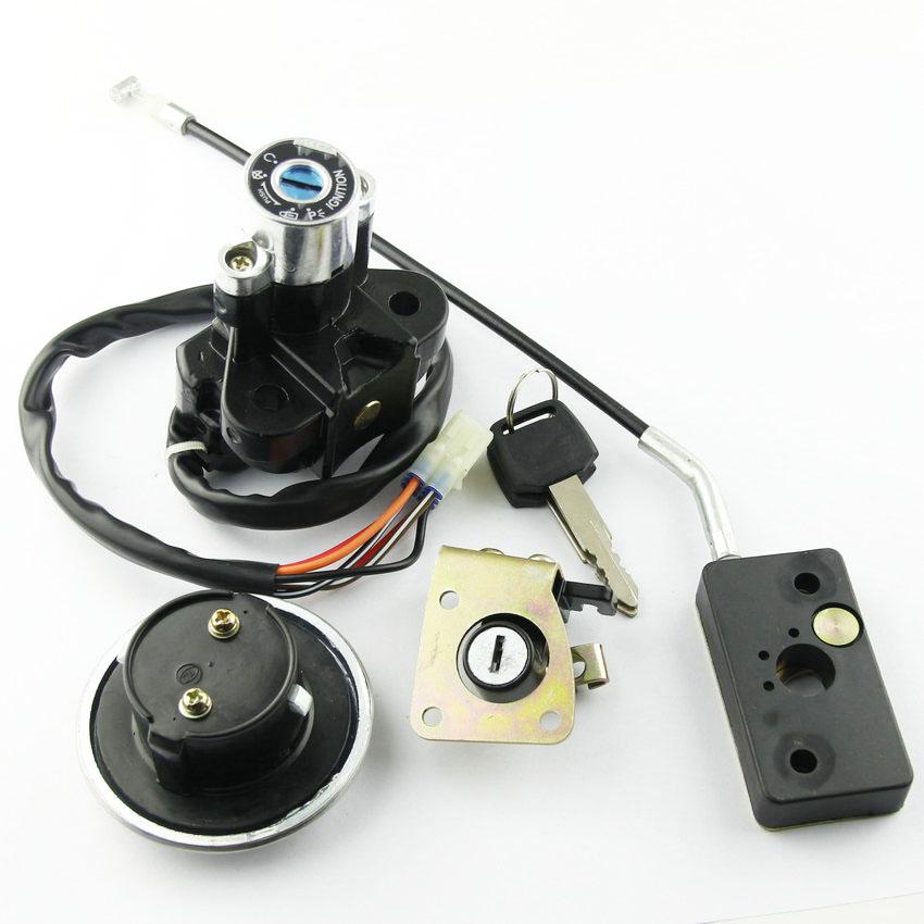 Motorcycle Ignition Switch Fuel Tank Cap Kit For Suzuki GZ125 1998-2003 GZ250 1999-2011 GZ 125 250 Seat Lock Cover Key Set Parts