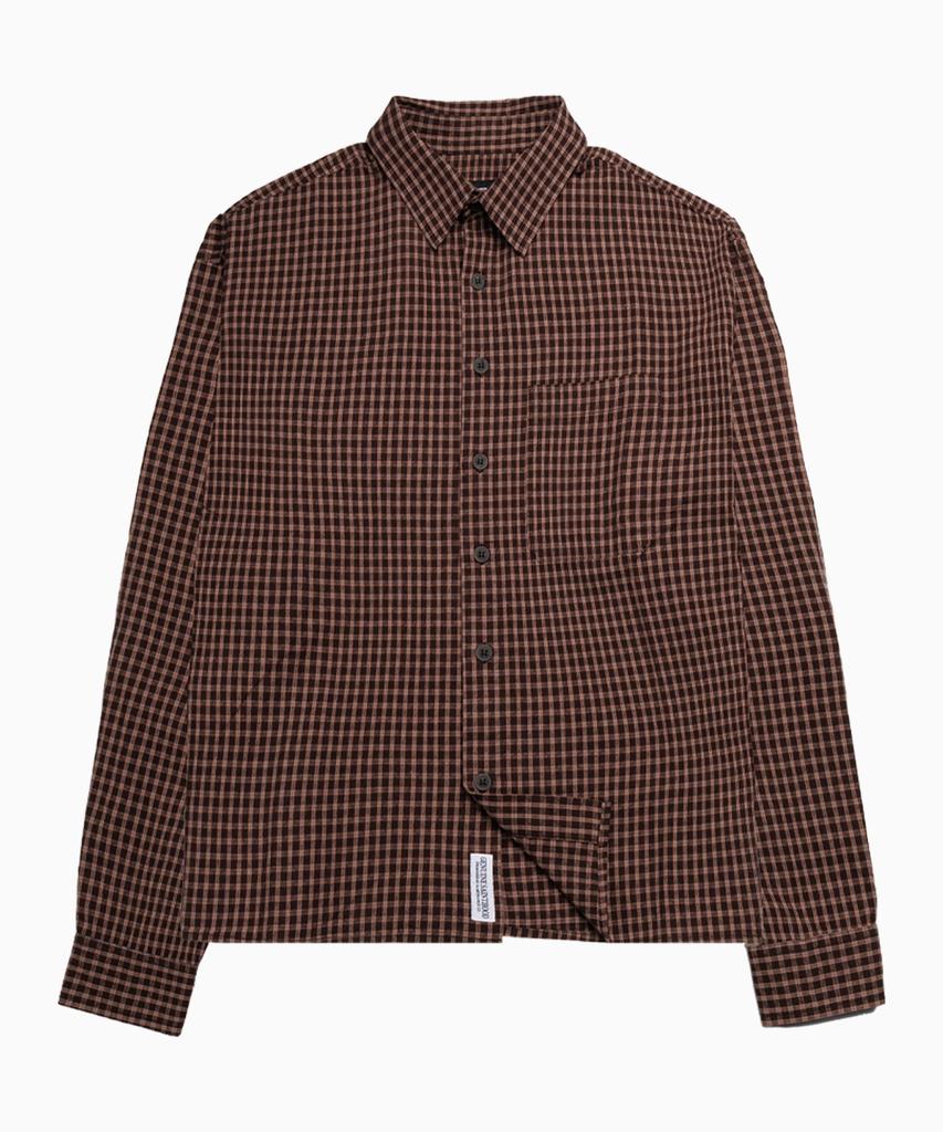 SAINTPAIN Sp Crop Small Check Shirt Brown