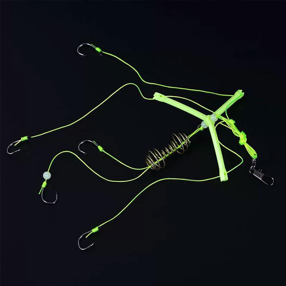 Для ловли толстолобика и серебряного карпа Рыболовные снасти 1 шт. Тройной плоский монтаж с крючками Iseni с бородками и пружиной