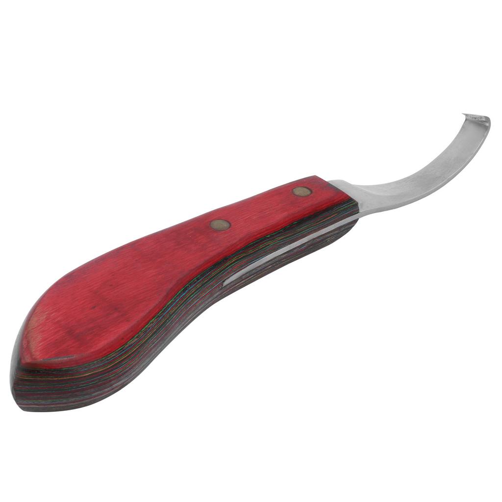 Нож для копыт, изогнутый для правой руки, триммер для копыт, очиститель с деревянной ручкой для кузнеца