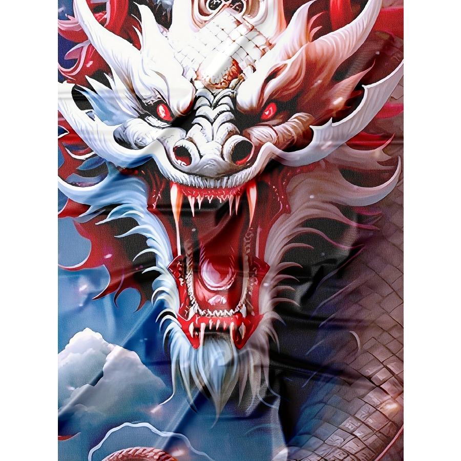 Short Sleeve Plus Size Summer Tee Men Outfit Red Dragon 3d Print T Shirts Mens Casual Sportwear T Shirt Male