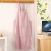 Japanese & Korean Retro Cotton Linen Apron with Logo, Tie-Free Design for Home, Flower Shop, or Painting Use