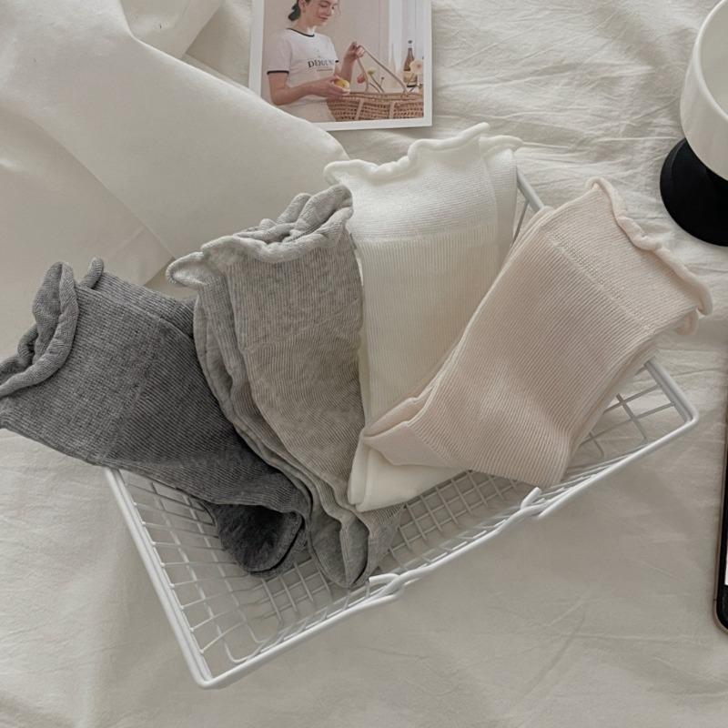 Women's Summer Ultra Thin Style All Kinds of Roll Edge Boneless In The Tube Pile Socks