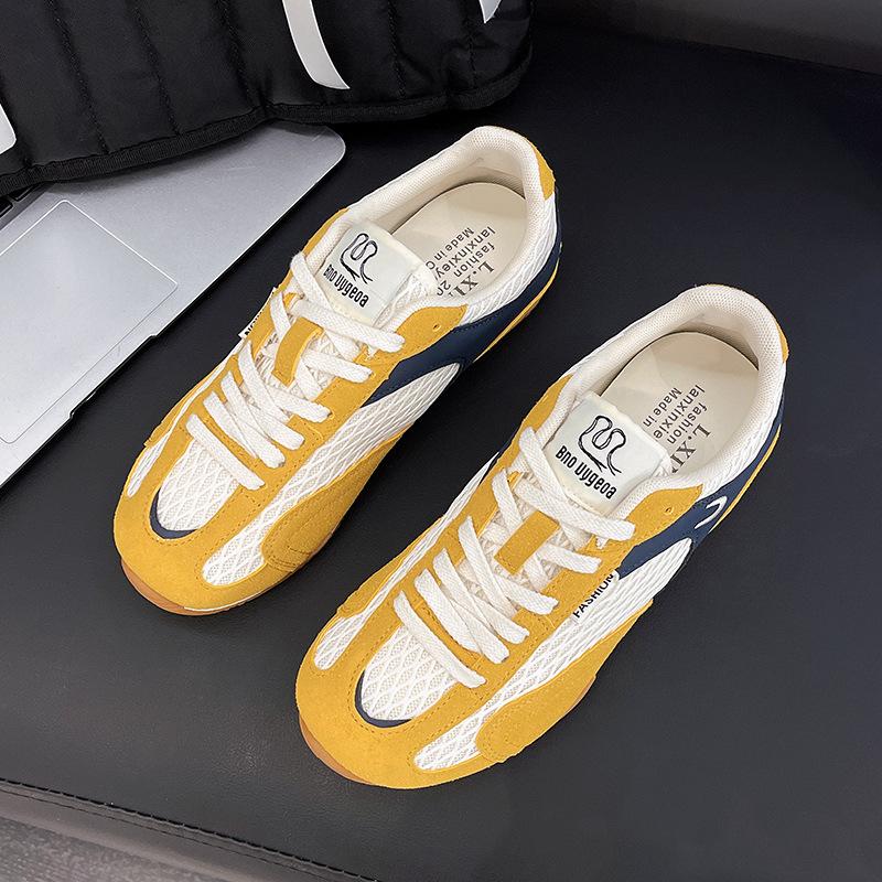 Ретро сетчатые вставки контрастного цвета кроссовки Dexun женские 2025 новые универсальные на мягкой подошве повседневные спортивные дышащие кроссовки Форрест Гамп