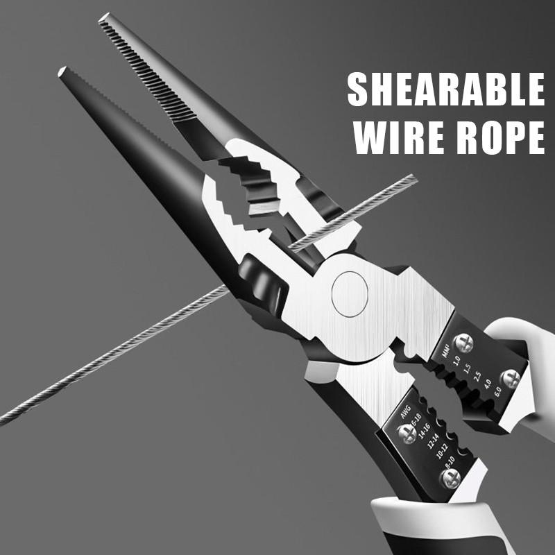 Черно-серые универсальные плоскогубцы, кусачки для проводов, профессиональные электрики, нескользящие, практичные инструменты для технического обслуживания