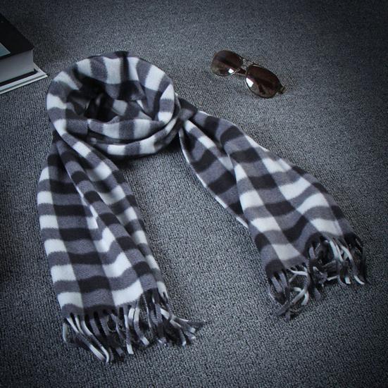 Women Winter Scarf Plaid Print Lightweight Soft Warm Scarf