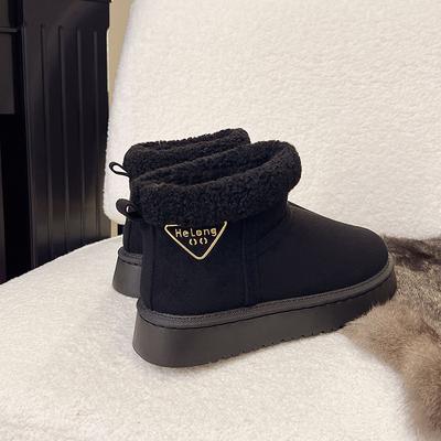2025 зима новые теплые платформенные ботинки-хлебушки хлопковые ботинки большая голова уродливые милые зимние ботинки женские бархатные утолщенные уличные хлопковые ботинки
