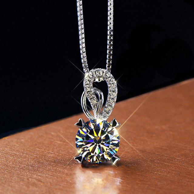 Sunflower Lab Moissanite Diamond Pendant Real 925 Sterling Silver Charm Party Wedding Pendants Necklace for Women Bridal Jewelry
