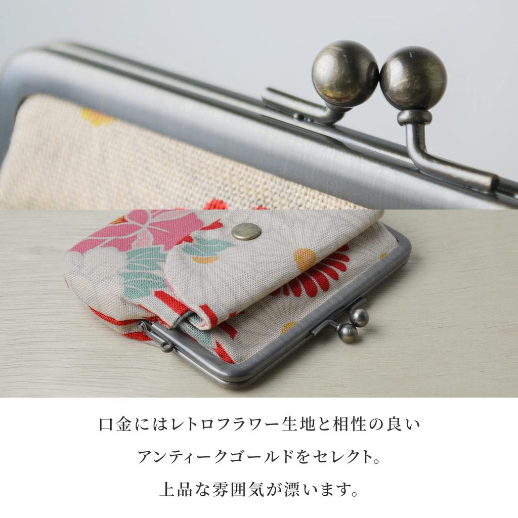 Кошелек Норен Гамагучи Цветок Гамагучи Монета с Сделано в Японском (Кошелек Гамагучи для родителей и детей/Ретро - Фиолетовый) Кошелек двойного сложения, Компактный, Тонкий, Карманный,