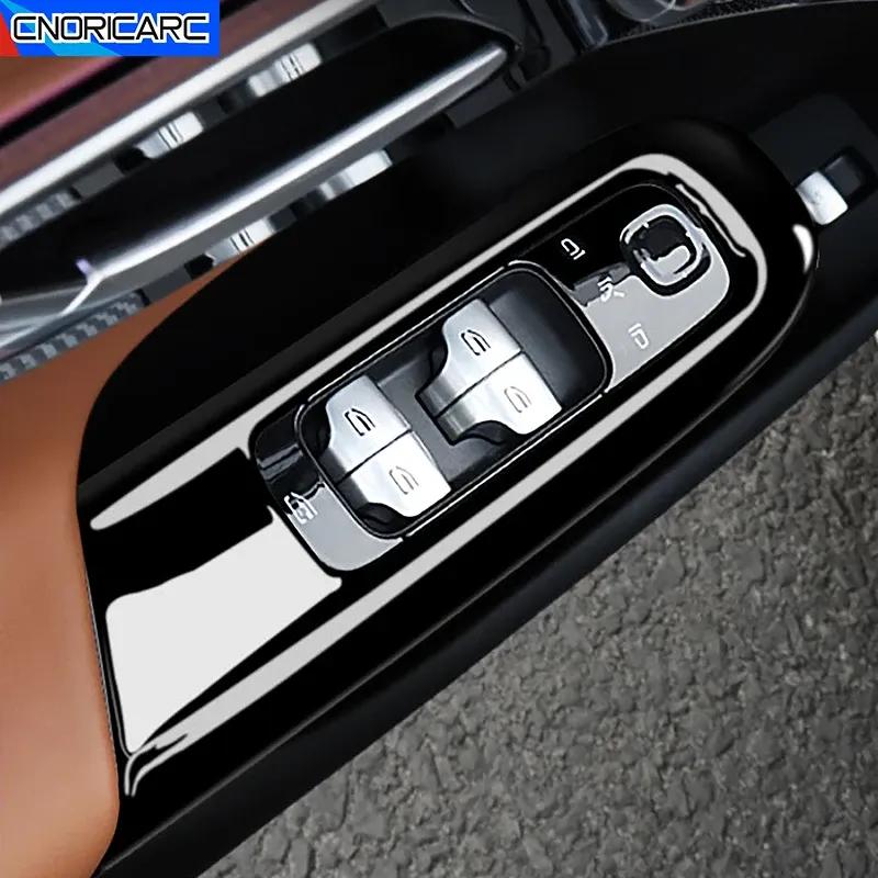 Door Armrest Window Glass Lift Button Panel Cover Carbon Fiber Pattern Trim For Mercedes Benz E Class W214 2024 Car Accessories
