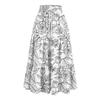 Women's Ruffled Spring Casual Long Skirt Plain Color Skirt Retro Pleated Skirt