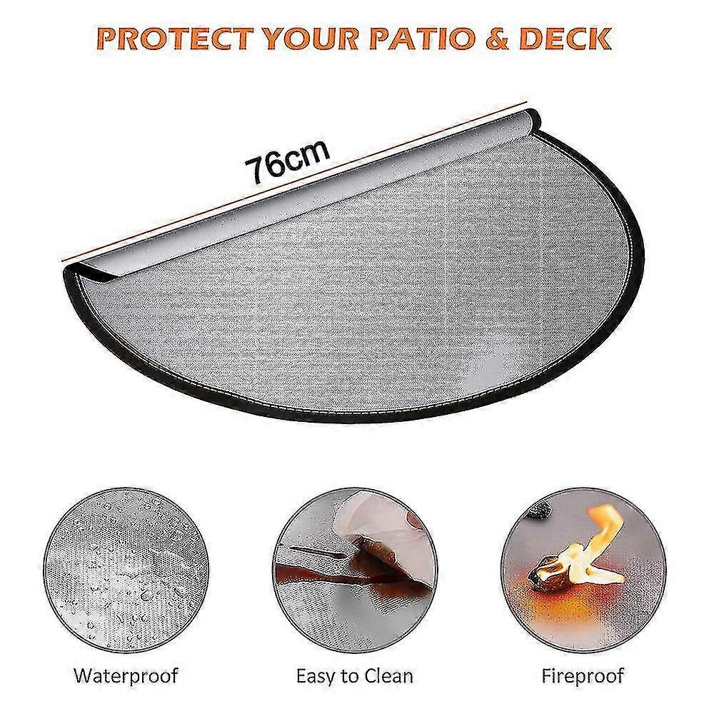Fire Pit Mat, Round Fireproof Mat For Fireplace,30*30 Inch - RIpj