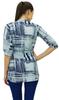 Bimba Indian Grey Tunic Top Cotton Printed Mandarin Collar Neck 3 4 Sleeve Blouse Casual