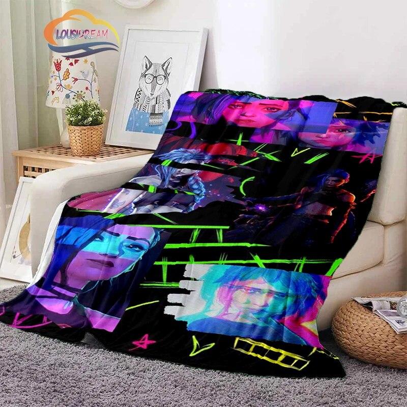 Мультяшное одеяло Rage Laurie Jinx, фланелевое теплое мягкое плюшевое покрывало для дивана-кровати, удобное зимнее одеяло для девочек