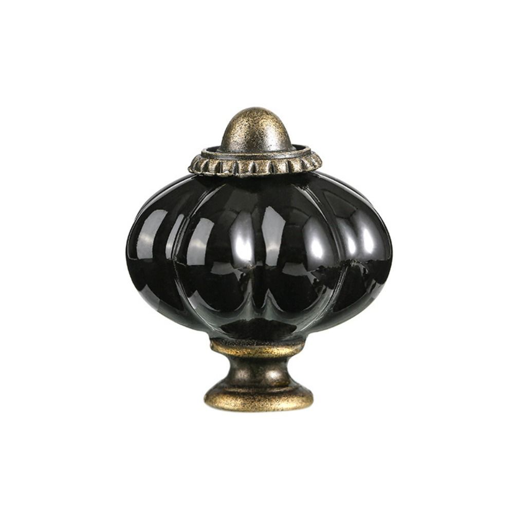 Single Hole Cabinet Knob Round Drawer Knobs Retro Ceramic Pumpkin Handle  Kitchen