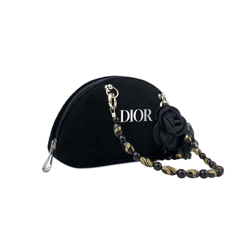 Dior [Индивидуальная косметичка] Ткань BNK Velvet Rose Художественный стиль Повседневная и универсальная Интеллектуальная Элегантная Роскошная Цветочный декор Хранение