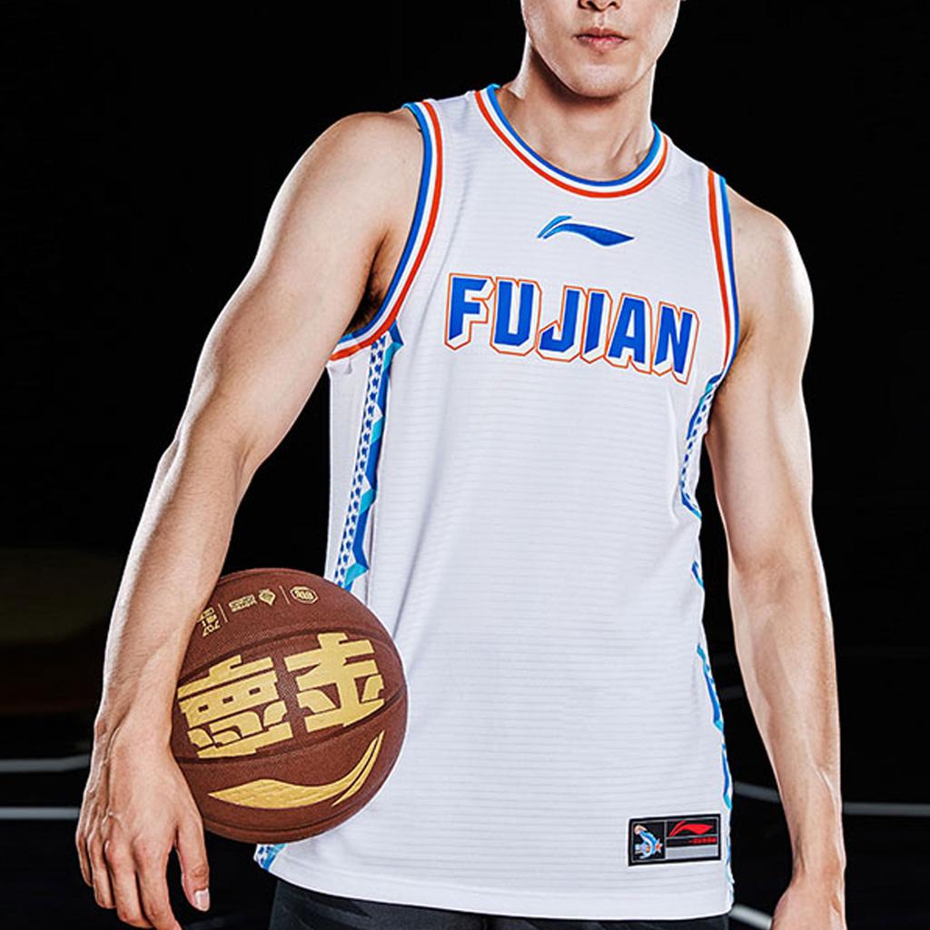 Баскетбольная майка мужская Li Ning CBA Series Fujian Team с принтом в виде буквы и логотипа бренда AAYQ429-1