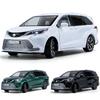 1/24 TOYOTA SIENNA MPV Минивэн Литая игрушечная модель автомобиля Миниатюра Инерционная Звук и свет Открывающиеся двери Коллекция Подарок для мальчика ребенка