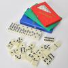 Four-Color Boxed Dominoes Double Sixes PVC Box Yellow Tooth Bone Cards Gaming Set